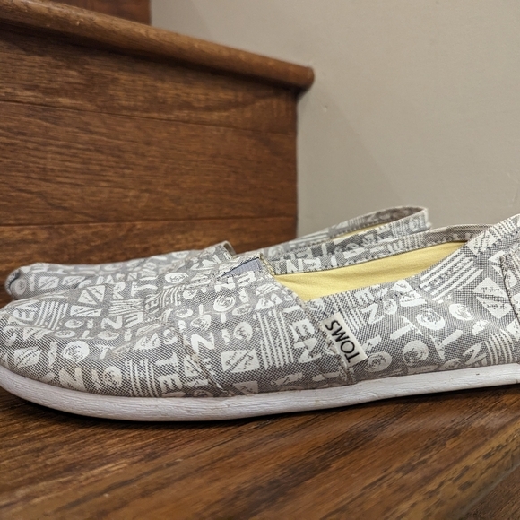 Toms gray and white canvas Classic Heritage Canvas Upper Size 8 - Picture 6 of 10